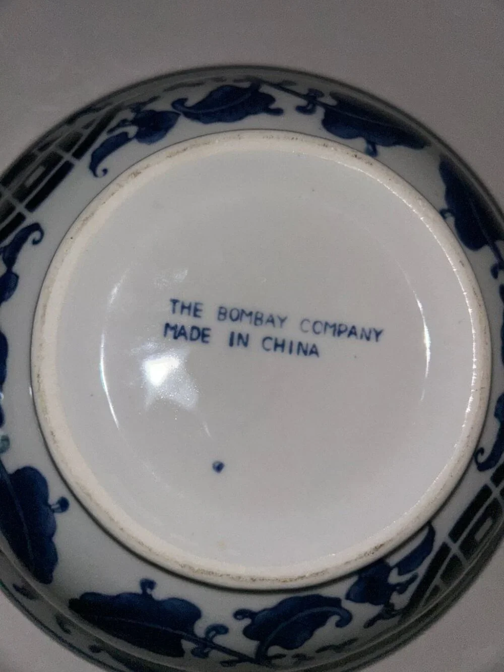 The Bombay Co Blue White Porcelain Bowl, Chinese Floral 10.25